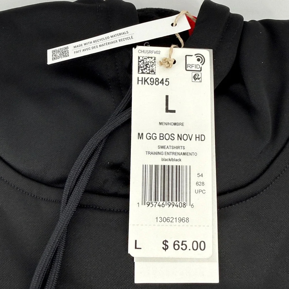 Adidas Hoodie Men Size Large Black‎ Camo Logo Pullover Sweatshirt Outdoors NWT